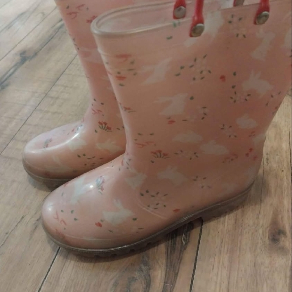 Pink Bunny Rain Boots Size 3